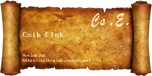 Csik Elek névjegykártya